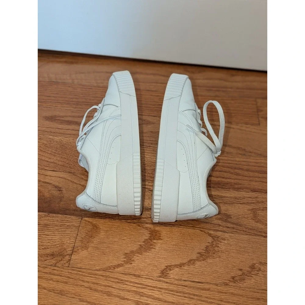 Minimalist Leather Puma White Carina Platform Sneakers Size 10.5 Women's‎